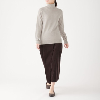 MUJI 无印良品 女士高领毛衣 W9AA871 燕麦色 M