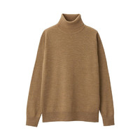 MUJI 无印良品 女士高领毛衣 W9AA871 驼色 XXL