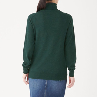 MUJI 无印良品 女士高领毛衣 W9AA871 绿色 XL