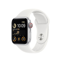 Apple 苹果 新款 Apple Watch SE 44mm 蜂窝版 银色铝金属表壳 运动型表带