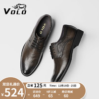 VOLO 犀牛（VOLO）男鞋正装皮鞋男士商务德比鞋西装皮鞋 棕色 379215043D 41