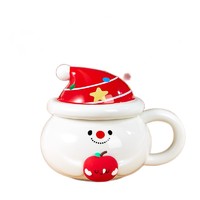 咖世家咖啡 圣诞系列 许愿魔法星雪人异形马克杯 450ml