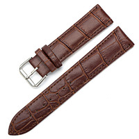 劳利卡手表表带男牛皮薄柔软皮带 女士针扣手表链 18mm20手表配件 棕色 20MM