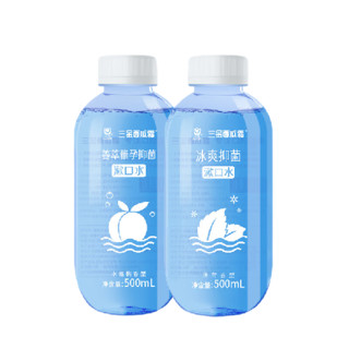 三金 西瓜霜漱口水套装 (姜萃雅孕抑菌水蜜桃香型500ml+冰爽抑菌薄荷香型500ml)