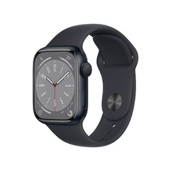 Apple 苹果 Watch Series 8 智能手表 GPS版 41mm 午夜色铝金属表壳 运动型表带