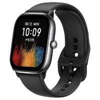 AMAZFIT 跃我 GTS 4 智能手表 1.65英寸 黑色铝合金表壳 静谧黑氟胶表带（GPS、血氧）