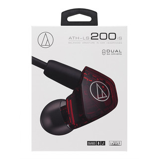 audio-technica 铁三角 LS200iS 入耳式动铁有线耳机 红色 3.5mm