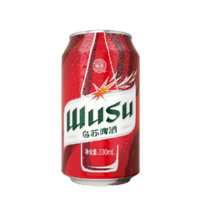 WUSU 乌苏啤酒 大红乌苏国产烈性高度拉格黄啤酒 330mL 12罐