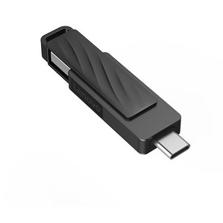 Lenovo 联想 L7C Max USB 3.1 固态U盘 风暴灰 128GB USB-A/Type-C双口