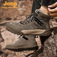 抖音超值购：Jeep 吉普 冬新款男鞋防滑耐磨减震户外运动鞋工装徒步鞋91129防水