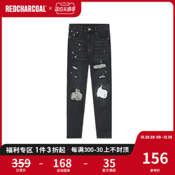 REDCHARCOAL 红色木炭 男士牛仔裤 8RC21303735 水洗黑色 XL