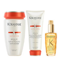 KÉRASTASE 卡诗 清洗滋养修护套装（洗发水 250ml+护发素 200ml+精油 30ml）