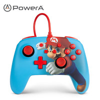 PowerA Switch正版授权带背键有线手柄-马力欧款蓝色