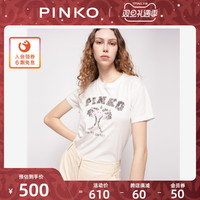 PINKO 品高 椰树飞鸟标2022春夏新品女士纯棉短袖T恤旗舰店正品