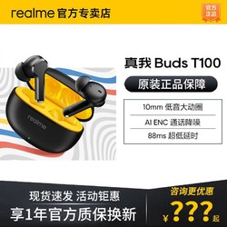 realme 真我 Buds T100蓝牙耳机入耳降噪运动跑步适用小米苹果华为