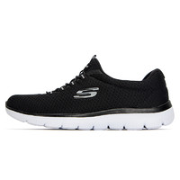 SKECHERS 斯凯奇 女鞋新款一脚穿健步鞋轻便透气休闲鞋12980-BKW