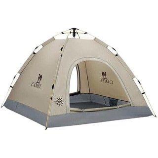 CAMEL 骆驼 帐篷户外野营加厚全自动防晒露营装备用品双人速开帐蓬 A9S3H8103摩卡色，2*2米，3-4人 均码