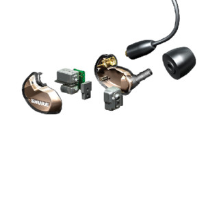 SHURE 舒尔 SE535 入耳式挂耳式动铁有线耳机 碳金色 3.5mm