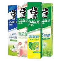 DARLIE 好来 牙膏套装 (茶倍健初萃茶白桃味160g+龙井绿茶120g+双重薄荷原味清凉薄荷120g+超白密泡小苏打芦荟小青瓜味190g)
