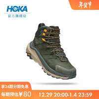 HOKA ONE ONE 男女款卡哈2中邦徒步鞋Kaha 2 GTX皮革减震防水支撑 流沙色/蛋酒色-男女款 42.5/270mm 36/220mm 深墨绿/镭射黄-男