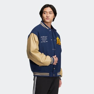 adidas ORIGINALS MC VARSITY JKT 男子运动夹克 HZ7092 矿物蓝/汉玉白 XL