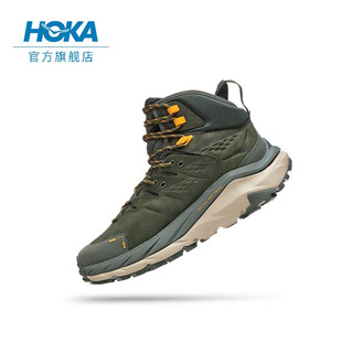 HOKA ONE ONE 男女款卡哈2中邦徒步鞋Kaha 2 GTX皮革减震防水支撑 流沙色/蛋酒色-男女款 42.5/270mm 36.5/225mm 深墨绿/镭射黄-男