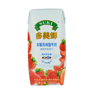 SUKI 多美鲜 酸牛奶 草莓风味 200ml*12盒