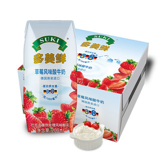 SUKI 多美鲜 酸牛奶 草莓风味 200ml*12盒