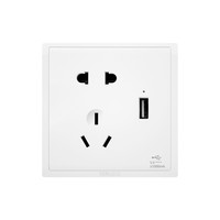 DELIXI 德力西 211乐彩系列 CD211 USB五孔插座 白色