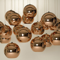 BIDESEN 碧得森 现代简约餐厅吧台卧室灯具创意个性艺术酒吧咖啡厅黄铜色玻璃吊灯