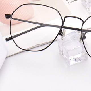 潮库 1899 经典黑纯钛眼镜框+1.56折射率 防蓝光镜片