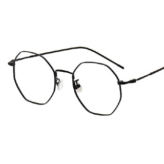 潮库 1899 经典黑纯钛眼镜框+1.56折射率 防蓝光镜片