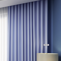 桑帕蒂 SUNPATHIE 树理 遮光窗帘 蓝色 1*2.8m 褶叶式