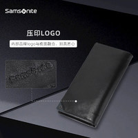 Samsonite 新秀丽 Y-CITIZEN 男士长款钱夹商务休闲多功能时尚牛皮钱包礼盒 送老公送男友 TK6*09003 黑色