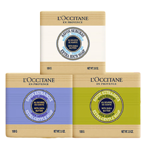 L'OCCITANE 欧舒丹 乳木果洁肤皂套装 (牛奶味100g+薰衣草味100g+马鞭草味100g)