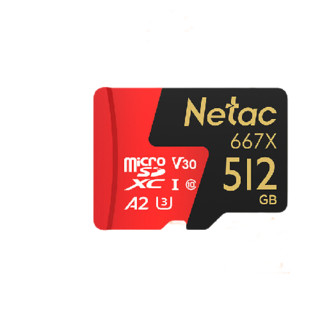 Netac 朗科 P500 超至尊 PRO Micro-SD存储卡 512GB（V30、U3、A2）