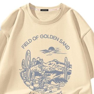 JEANSWEST 真维斯男士圆领短袖T恤202237-5 大沙漠画款卡其5XL【报价价格评测怎么样】 -什么值得买