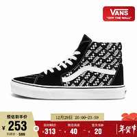 Vans范斯官方 Sk8-Hi拼接LOGO街头风男鞋女鞋板鞋运动鞋 黑色 36