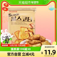 LOTTE 乐天 韩国进口零食乐天蒜香烤面包片70g酥性饼干烤馍片非油炸膨化食品