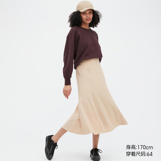 优衣库 女装 鱼尾裙 (过膝半裙百搭修身秋冬新品) 453479 UNIQLO 09 黑色 160/66A