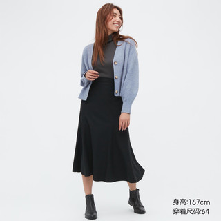 优衣库 女装 鱼尾裙 (过膝半裙百搭修身秋冬新品) 453479 UNIQLO 09 黑色 160/66A