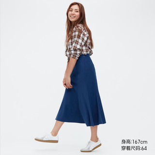 优衣库 女装 鱼尾裙 (过膝半裙百搭修身秋冬新品) 453479 UNIQLO 09 黑色 160/66A