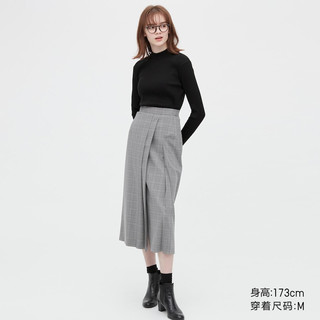 优衣库 女装 罗纹高领T恤(长袖打底 秋冬) 449880 UNIQLO 黑色 170/100B/XXL