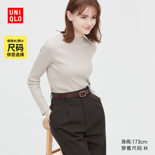 优衣库 女装 罗纹高领T恤(长袖打底 秋冬) 449880 UNIQLO 乳白色 155/80A/S