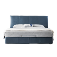 ARIS 爱依瑞斯 PC-14 简约真皮软床 碧波蓝 180*200cm 储物款