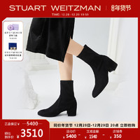 STUART WEITZMAN SW ODETTA 2021秋冬新品粗高跟圆头短靴踝靴瘦瘦靴靴子女 SW ODETTA粗跟短靴 36 黑（25MM) SW1901014-BLK