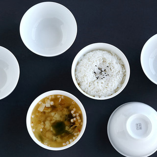 京东京造 骨瓷家用4.5英寸饭碗可微波炉使用陶瓷碗易清洗收纳 6只装 纯白