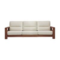YESWOOD 源氏木语 知觅系列 H00H39 实木布艺沙发 小三人位 胡桃色