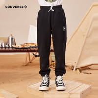 移动端、京东百亿补贴：CONVERSE 匡威 儿童装男童裤子春秋儿童运动裤小学生修身长裤冬季束脚卫裤 正黑色-冬季加绒