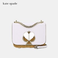 Kate Spade KS奢侈品 nicola系列 女士白色编织配皮单肩斜跨链条包PXRUB187 104